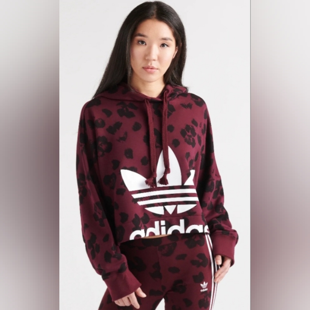 Adidas Cropped Hoodie Women's Size S